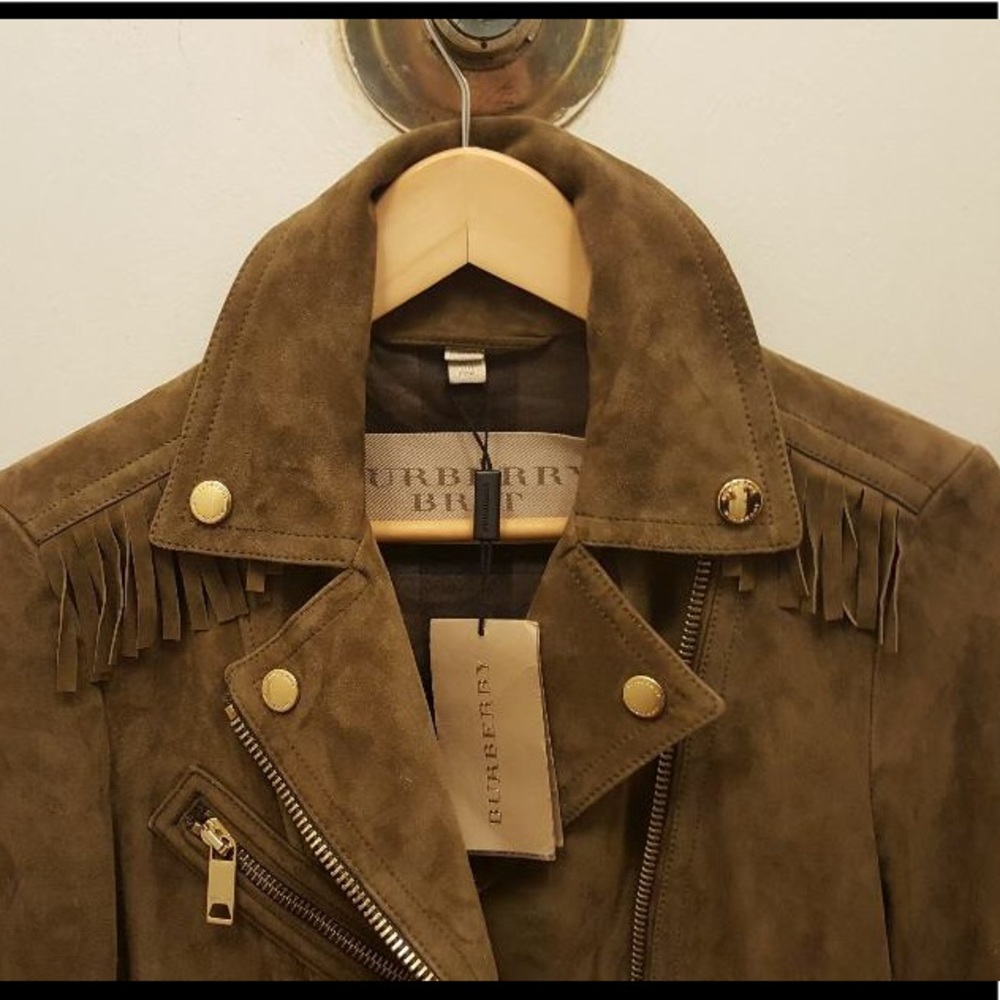 HOSTPICK!!! BURBERRY MOTO LEATHER JACKET - Picture 5 of 9
